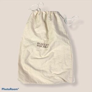 Badgely Mischka‎ cream black logo flannel dust bag